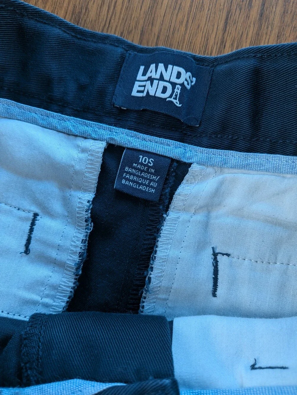 3 Pairs Land's End Boys Size 10 Navy Chino Shorts Uniform School Basics